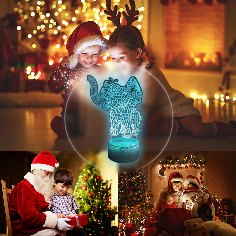 Cute Baby Elephant Night Light with Smart Touch 7 Colors