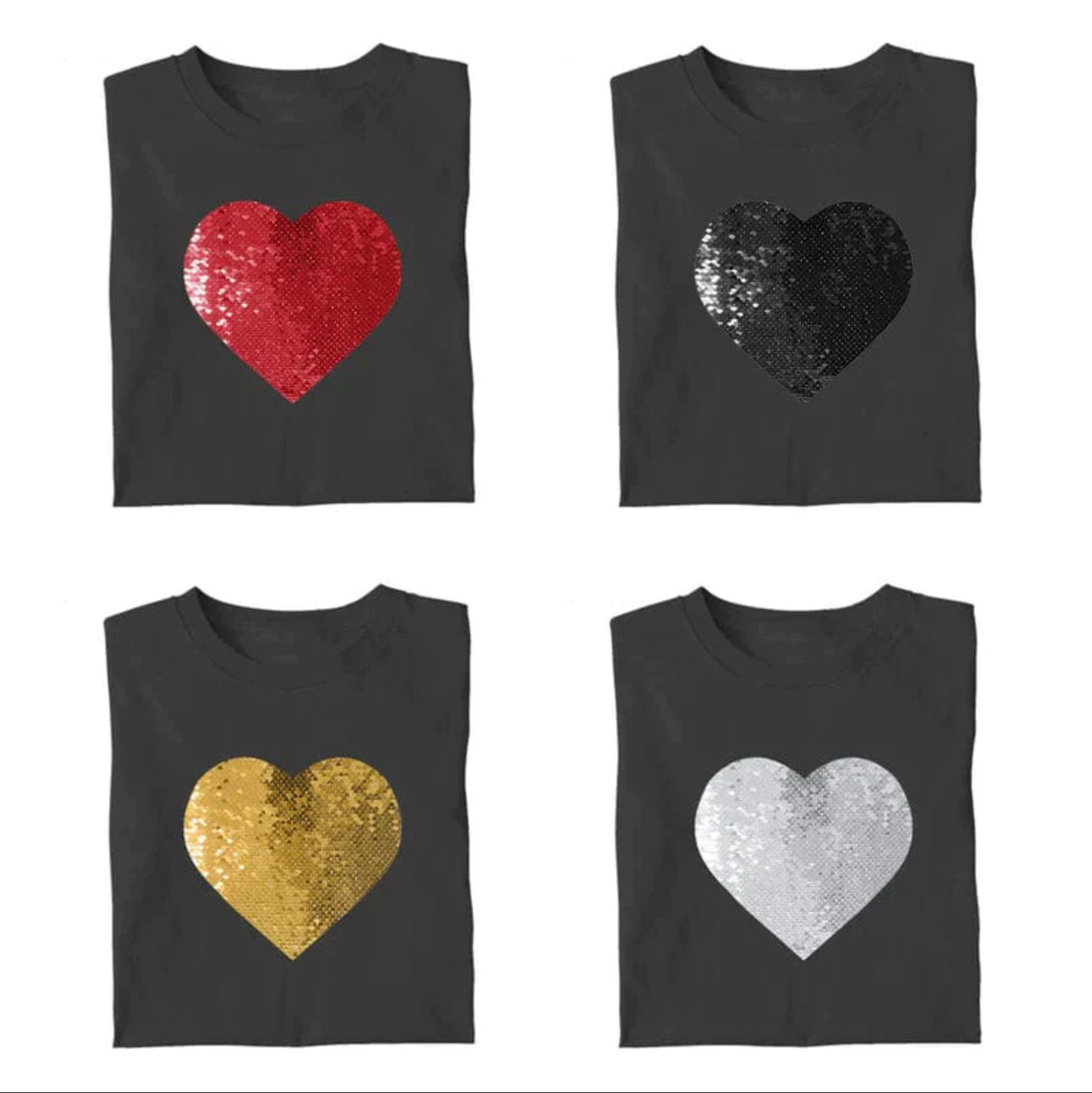 Custom Flip Sequin Shirt  (Heart)