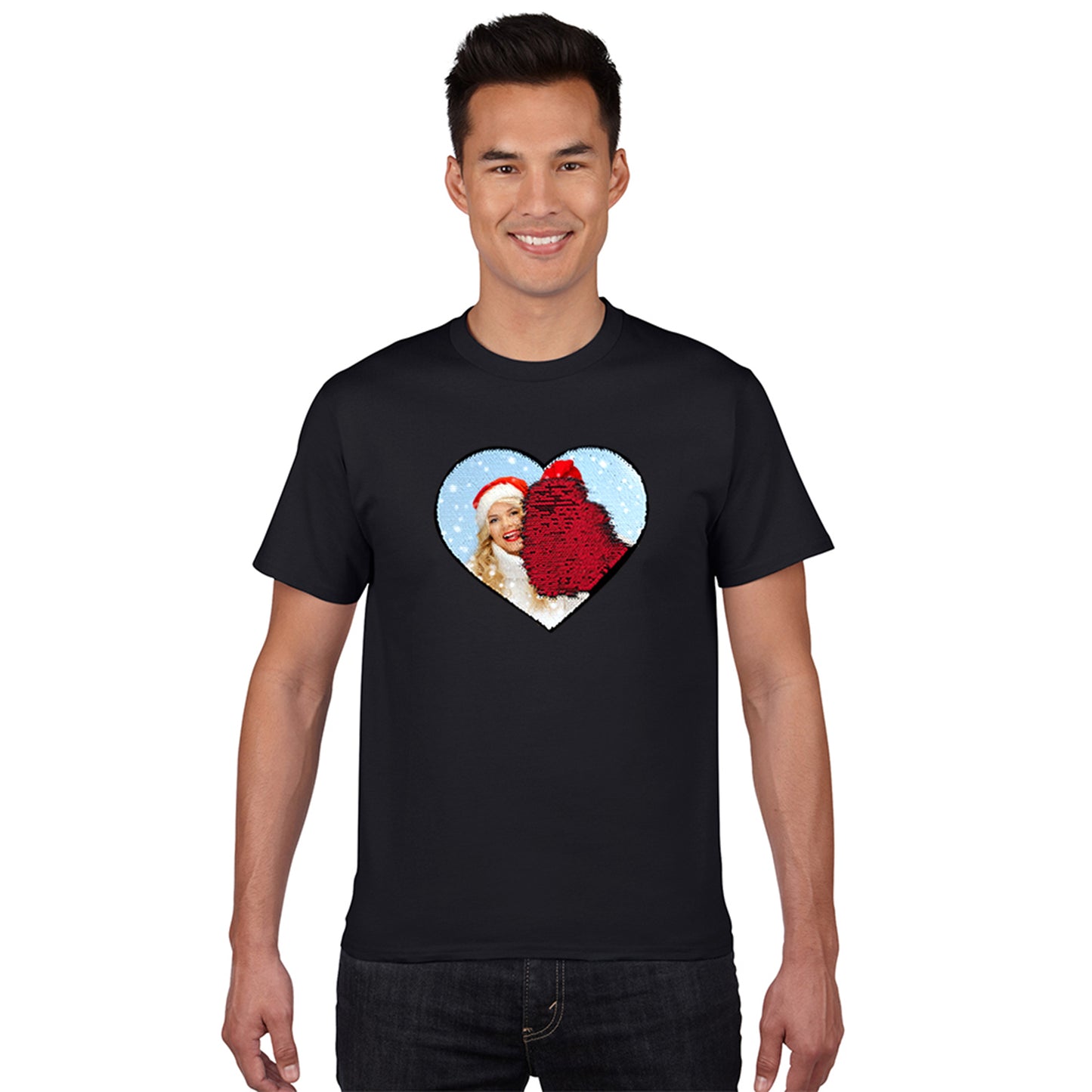 Custom Flip Sequin Shirt  (Heart)
