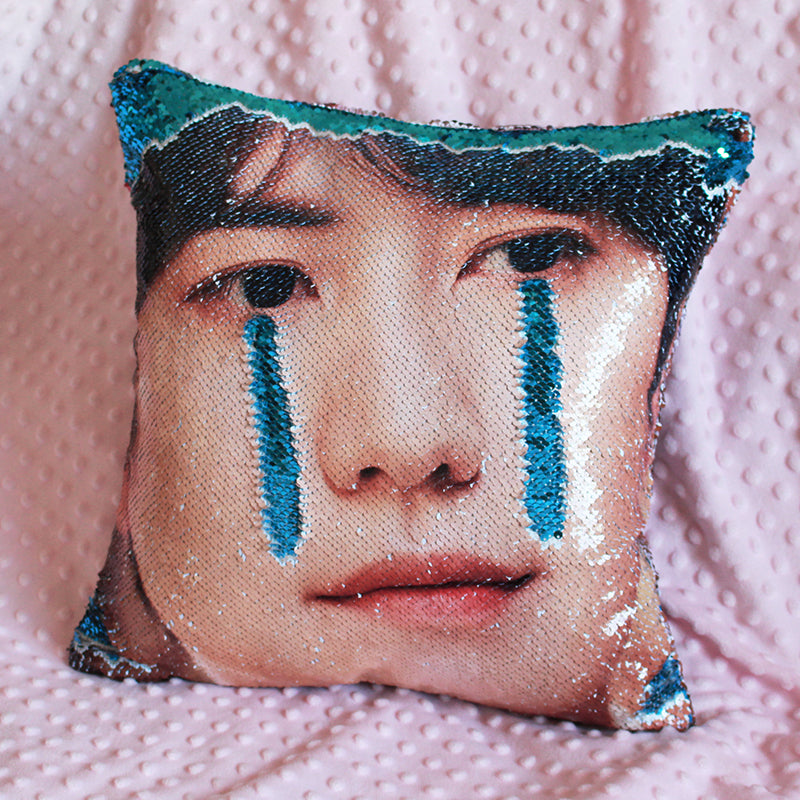 Custom Photo Reversible Sequin Throw Pillow