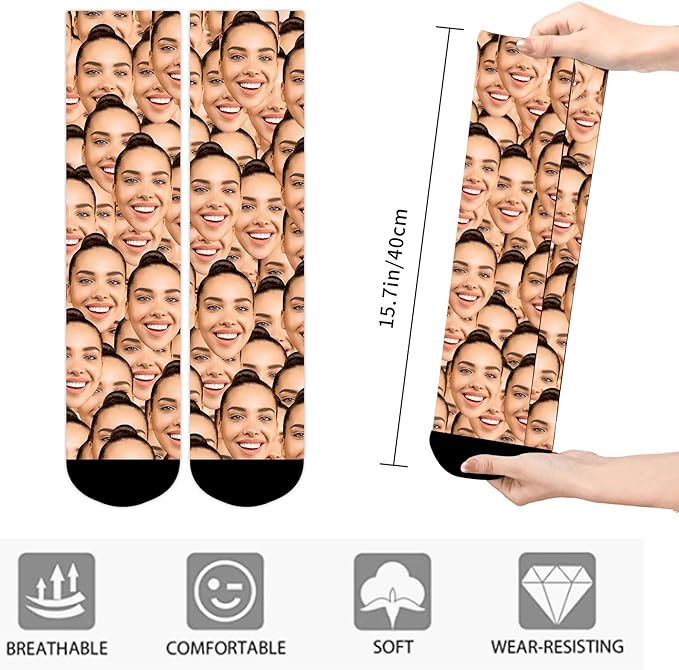 Funny Socks with Face, Custom Face Socks with Picture