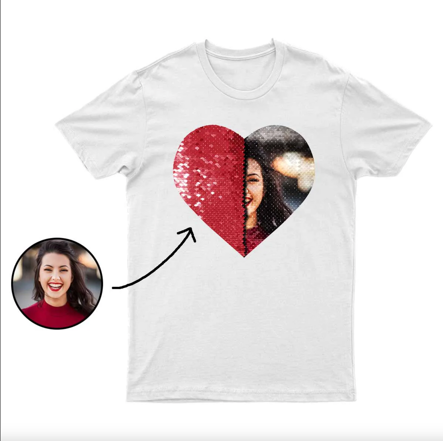 Custom Sequin Shirt  (Heart)