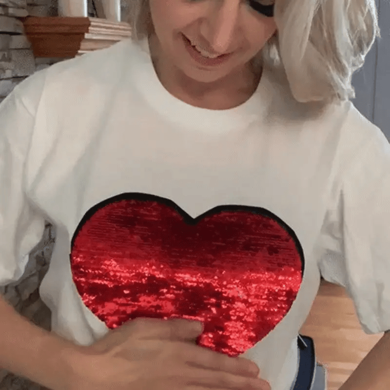 Custom Sequin Shirt  (Heart)