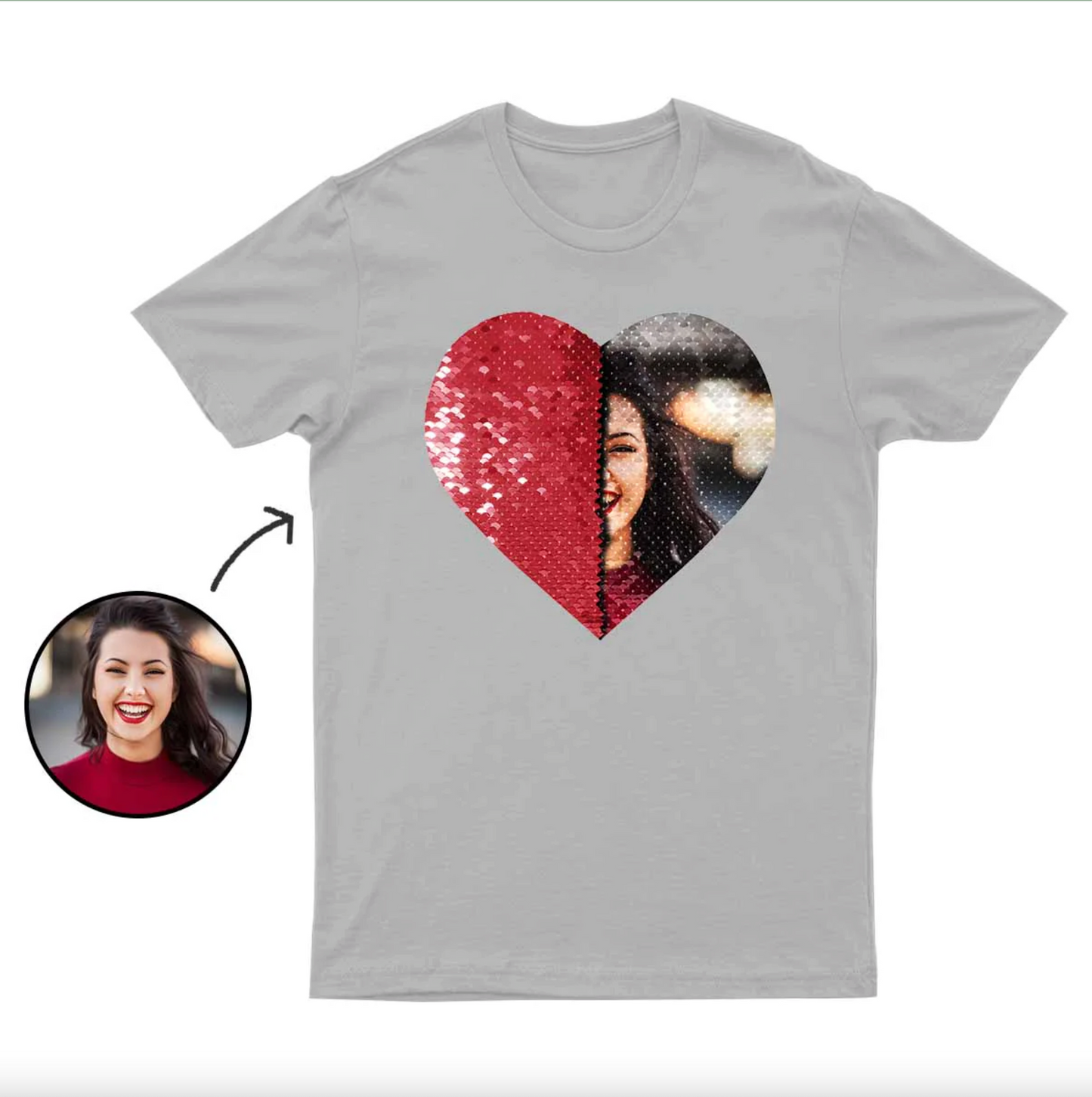 Personalized Flip Sequin Shirt  (Heart)
