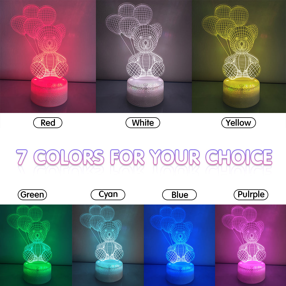 Bear with Balloon Night Light with Smart Touch 7 Colors