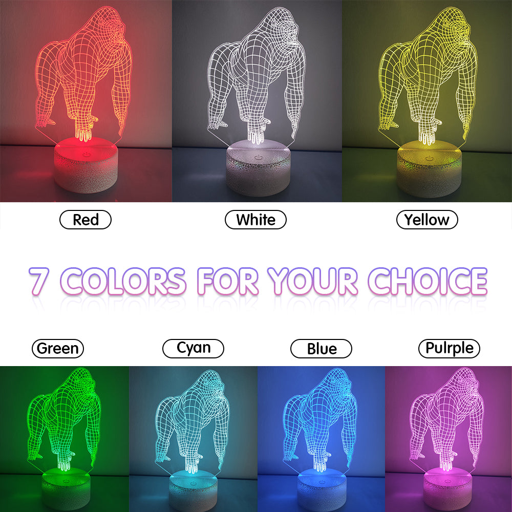 Gorilla Night Light with Smart Touch 7 Colors