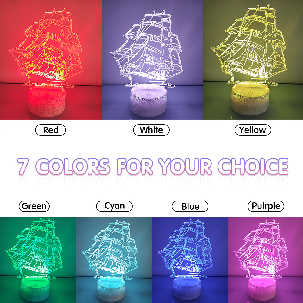Sailboat Night Light with Smart Touch 7 Colors