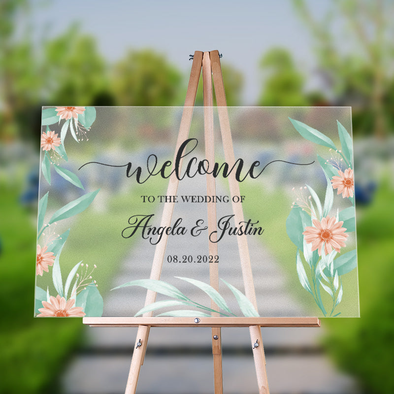 Personalized Acrylic Wedding Sign, Custom Acrylic Welcome Sign, Acrylic Sign