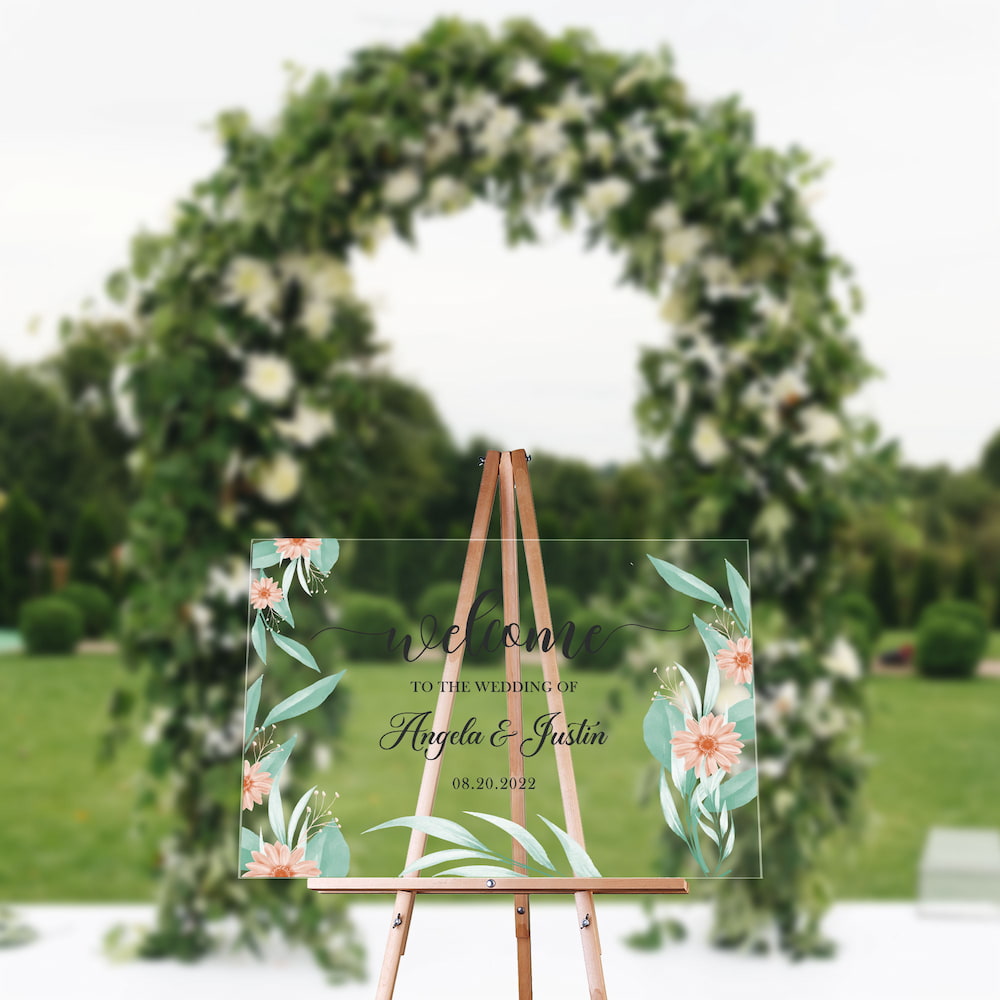 Personalized Acrylic Wedding Sign, Custom Acrylic Welcome Sign, Acrylic Sign