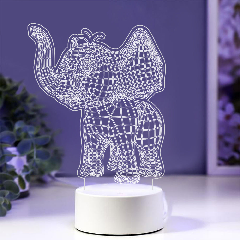 Cute Baby Elephant Night Light with Smart Touch 7 Colors