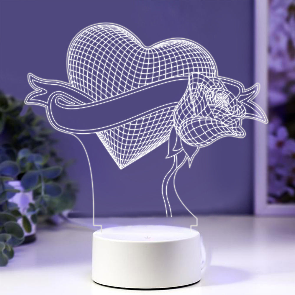 Love Rose Night Light with Smart Touch 7 Colors
