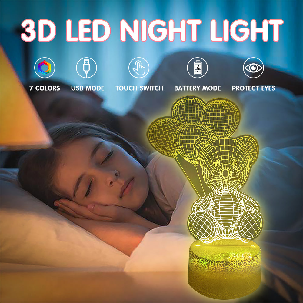 Bear with Balloon Night Light with Smart Touch 7 Colors