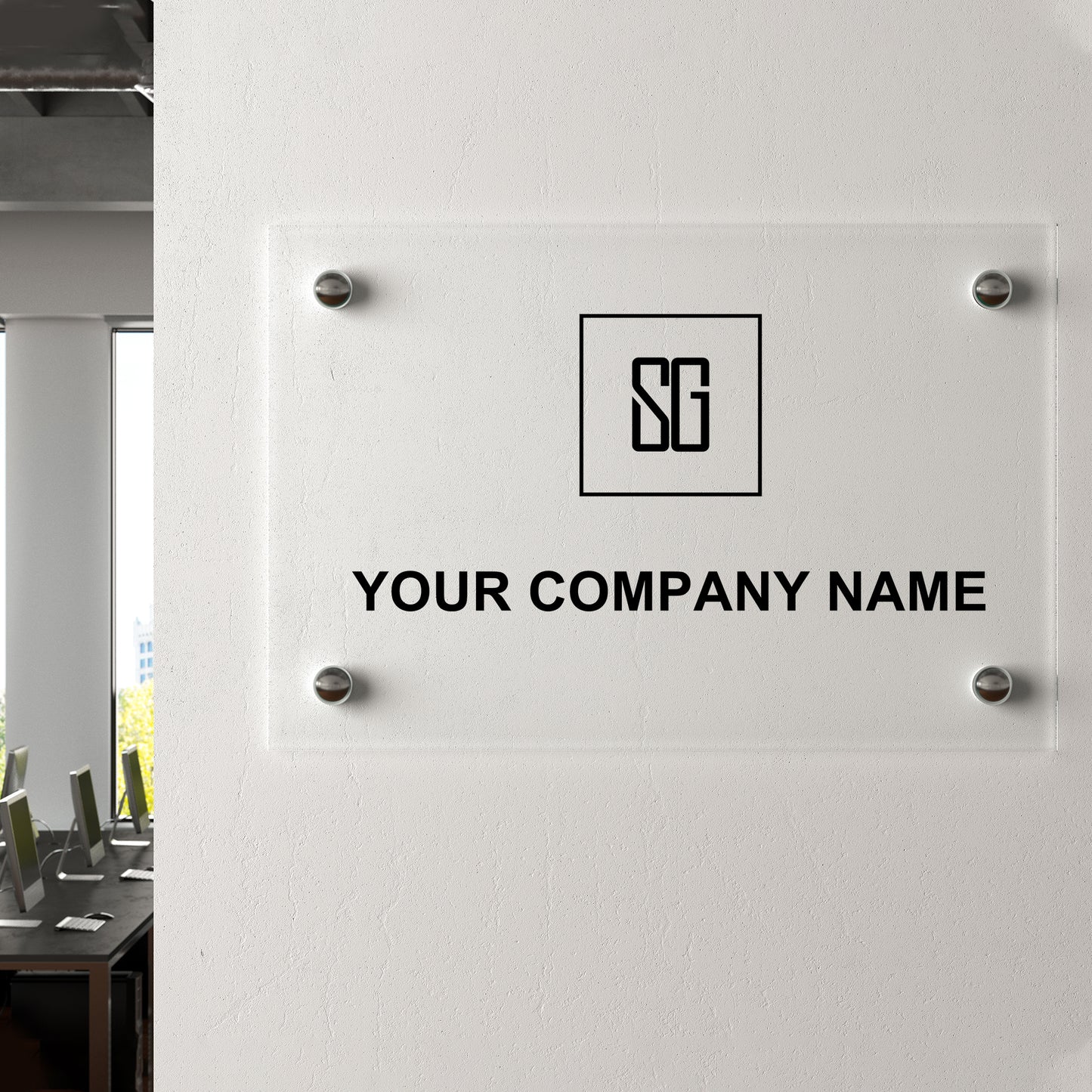 Custom Acrylic Business Logo Sign, Beauty Salon Sign, Office Logo Sign, Modern Acrylic Signs with Standoffs