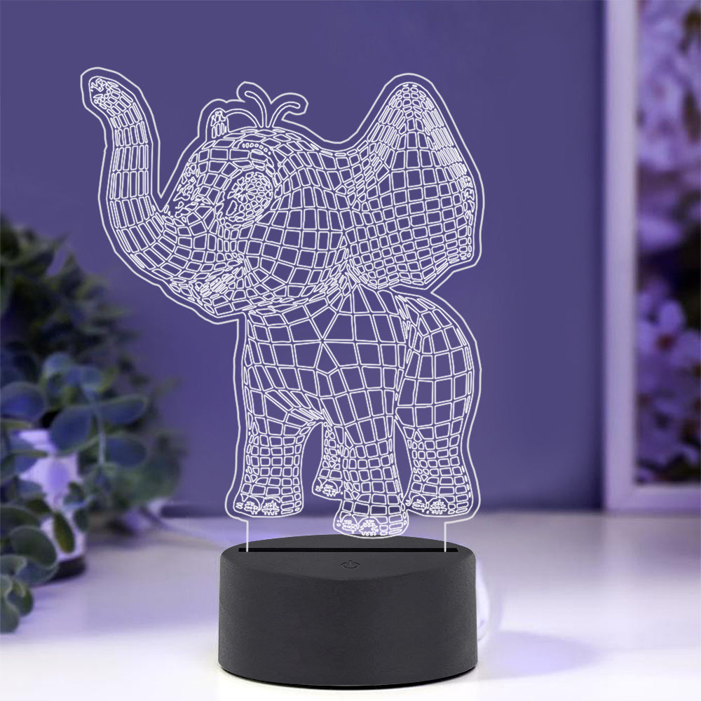 Cute Baby Elephant Night Light with Smart Touch 7 Colors