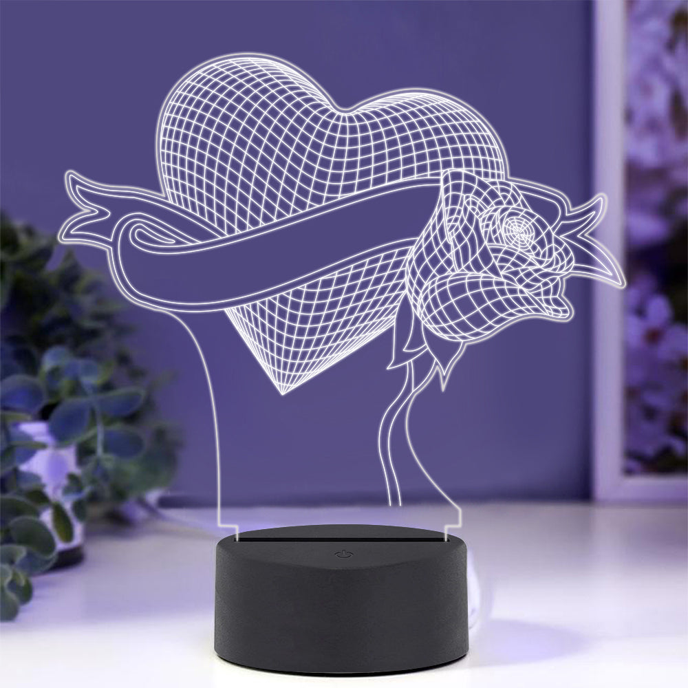 Love Rose Night Light with Smart Touch 7 Colors