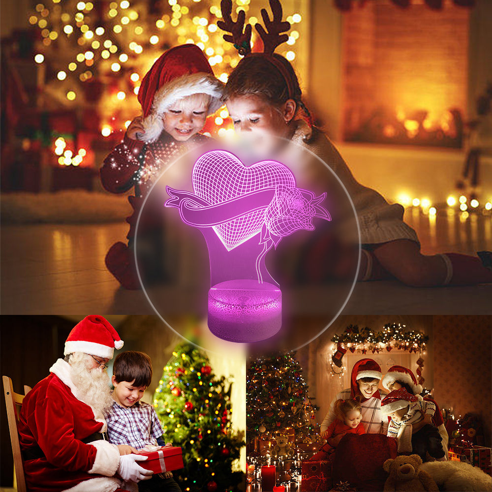 Love Rose Night Light with Smart Touch 7 Colors