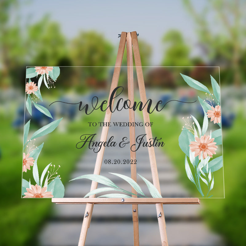 Personalized Acrylic Wedding Sign, Custom Acrylic Welcome Sign, Acrylic Sign