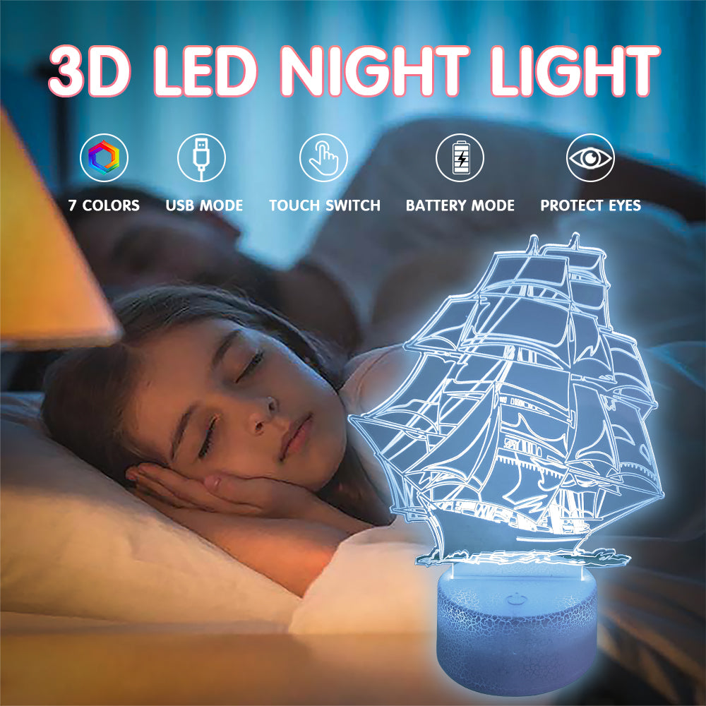 Sailboat Night Light with Smart Touch 7 Colors