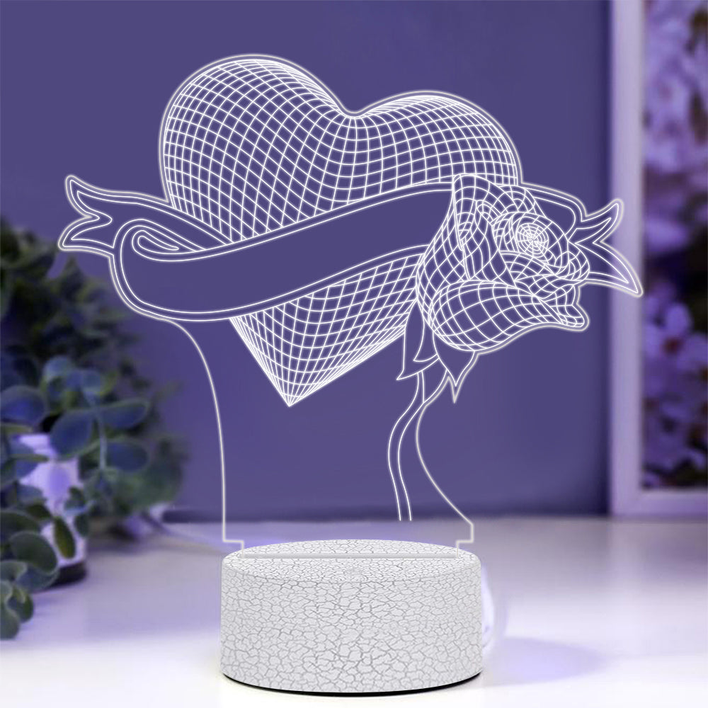 Love Rose Night Light with Smart Touch 7 Colors