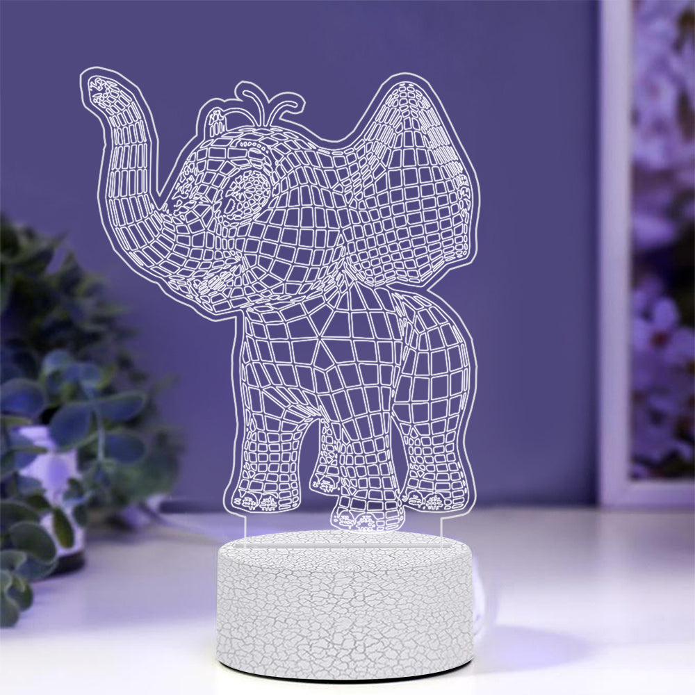 Cute Baby Elephant Night Light with Smart Touch 7 Colors