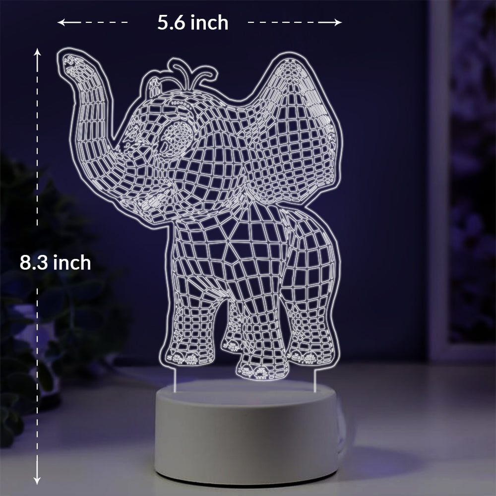 Cute Baby Elephant Night Light with Smart Touch 7 Colors