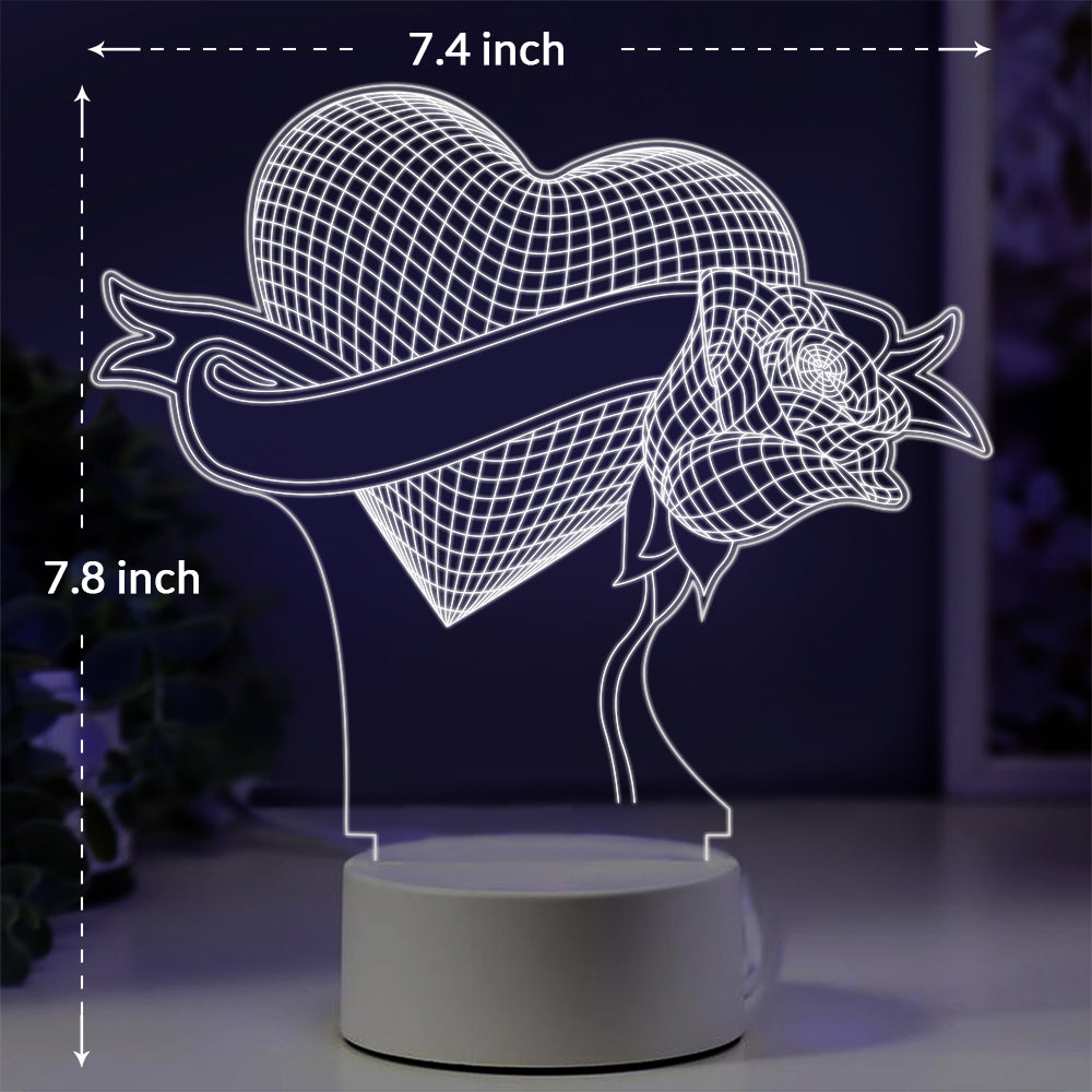 Love Rose Night Light with Smart Touch 7 Colors